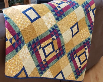 Treasure Chest Quilt Pattern: Two Block Twin Size (PDF Digital Download)