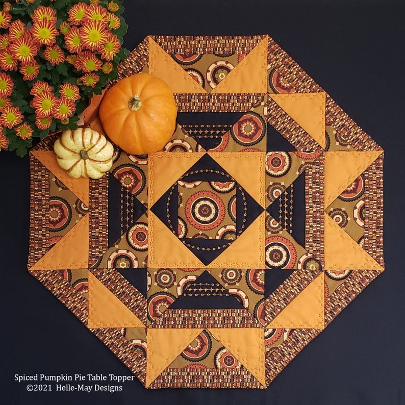 Holiday Octagon Table Topper PDF Quilt Pattern Table Runner Etsy