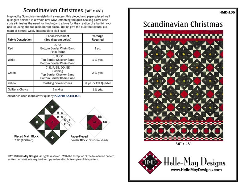 Scandinavian Style Quilt Pattern Christmas Quilt Pattern - Etsy