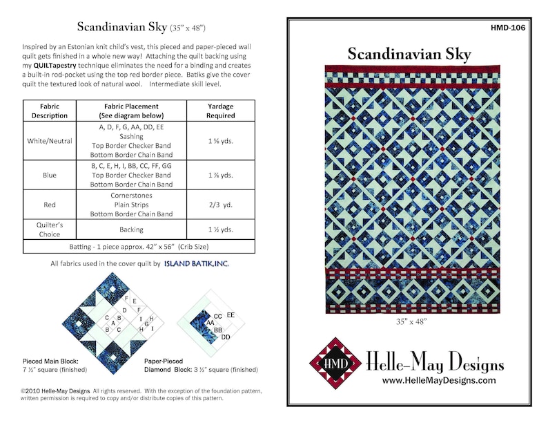Scandinavian Style Quilt Pattern PDF Pattern Wall Quilt - Etsy