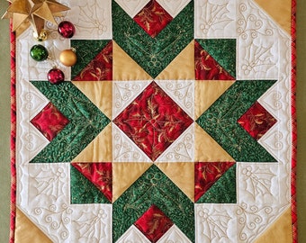 Square Table Topper, Wall Quilt, PDF Digital Download Quilt Pattern, Majestic Super Star
