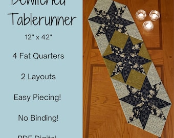 Bewitched Table Runner Quilt Pattern: Fat Quarter Friendly (PDF Digital Download)