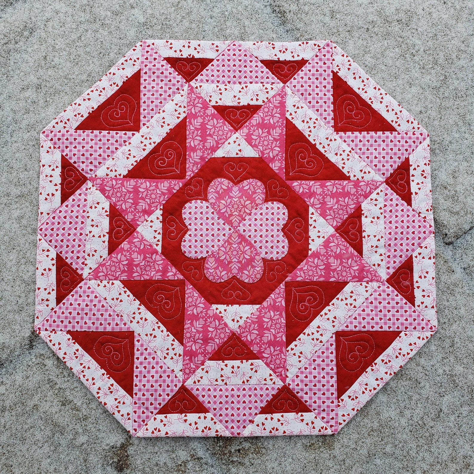 Valentines Table Topper Quilt Pattern Octagon Table Topper Etsy