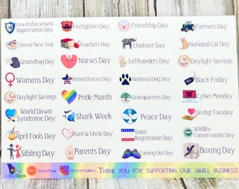 1.5" Extra Holiday Planner Stickers, Sheet 2, Fun Holidays, Chinese New Year