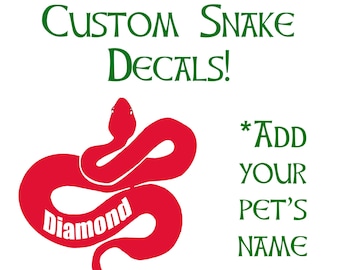 Custom Snake Decal, Tank, Aquarium Decal