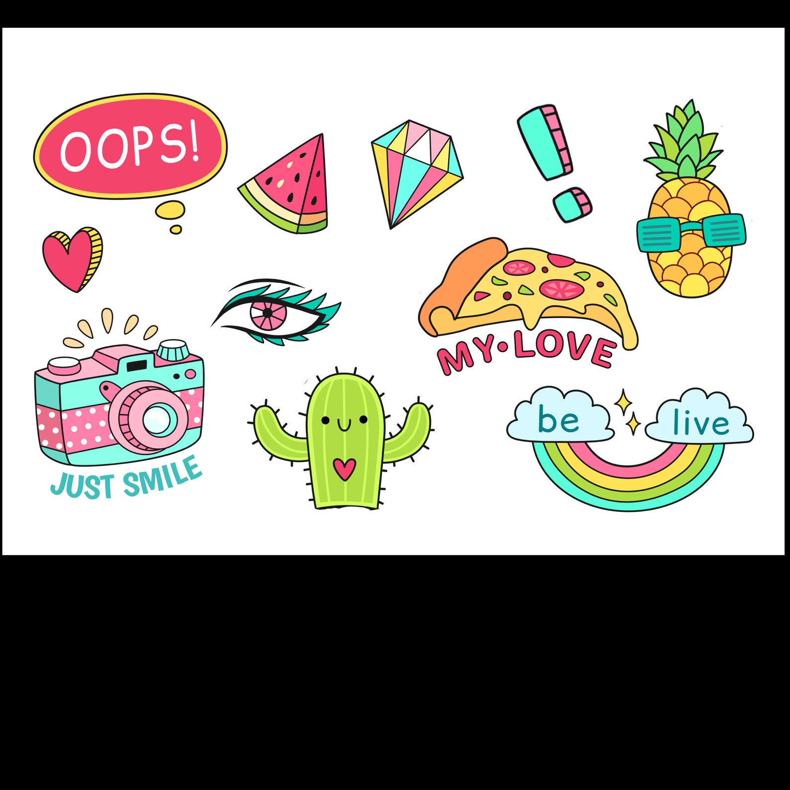 Kids Sticker Sheet Teen Sticker Sheet Pineapple Sticker | Etsy