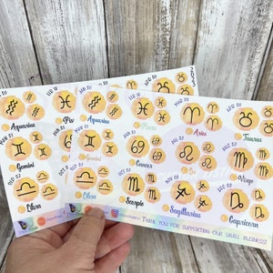 Sun in Zodiac Planner Stickers, 2025, Sun in Zodiac, Astrology Stickers, Astrological Signs, Sun Sign, Planner Stickers, Moon Planner