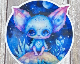 Adorable Alien Sticker 3, Aliens, Alien and Flowers, Happy Alien, UAP, UFO, the truth is out there