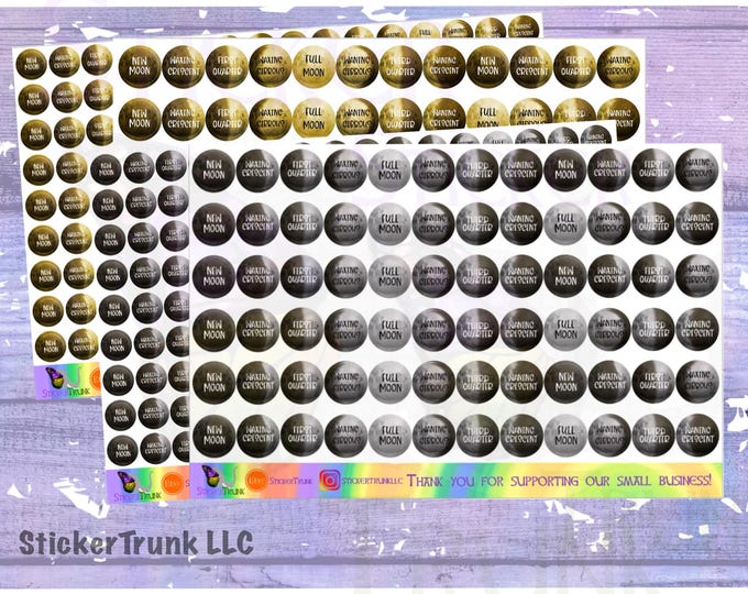 Featured listing image: 8-Phase Moon Planner Stickers