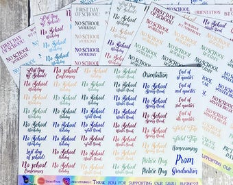 School Planner Stickers, First Day, Last Day