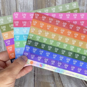 Day Off Corner Planner Stickers, Corner Stickers, Erin Condren Stickers, Planner Stickers, Work Planner Stickers