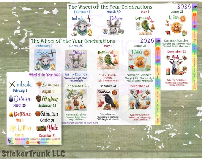 Featured listing image: Wheel of the Year Celebrations Planner Stickers 2026