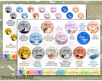 Full Moon Planner Stickers, Indigenous Moon Names 2026