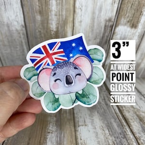 Australia Koala Sticker, Save the Koalas Sticker, Australia Sticker, Australia Flag Sticker