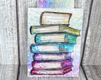 Book Stack Magnetic Bookmark, Colorful Bookmark, Magnetic Bookmark, Stack of Books
