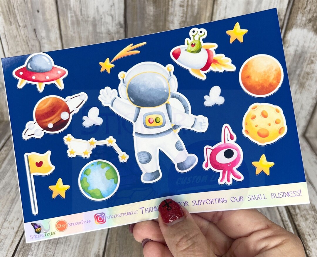 Astronaut Sticker Sheet, Space Stickers, Astronaut Stickers,