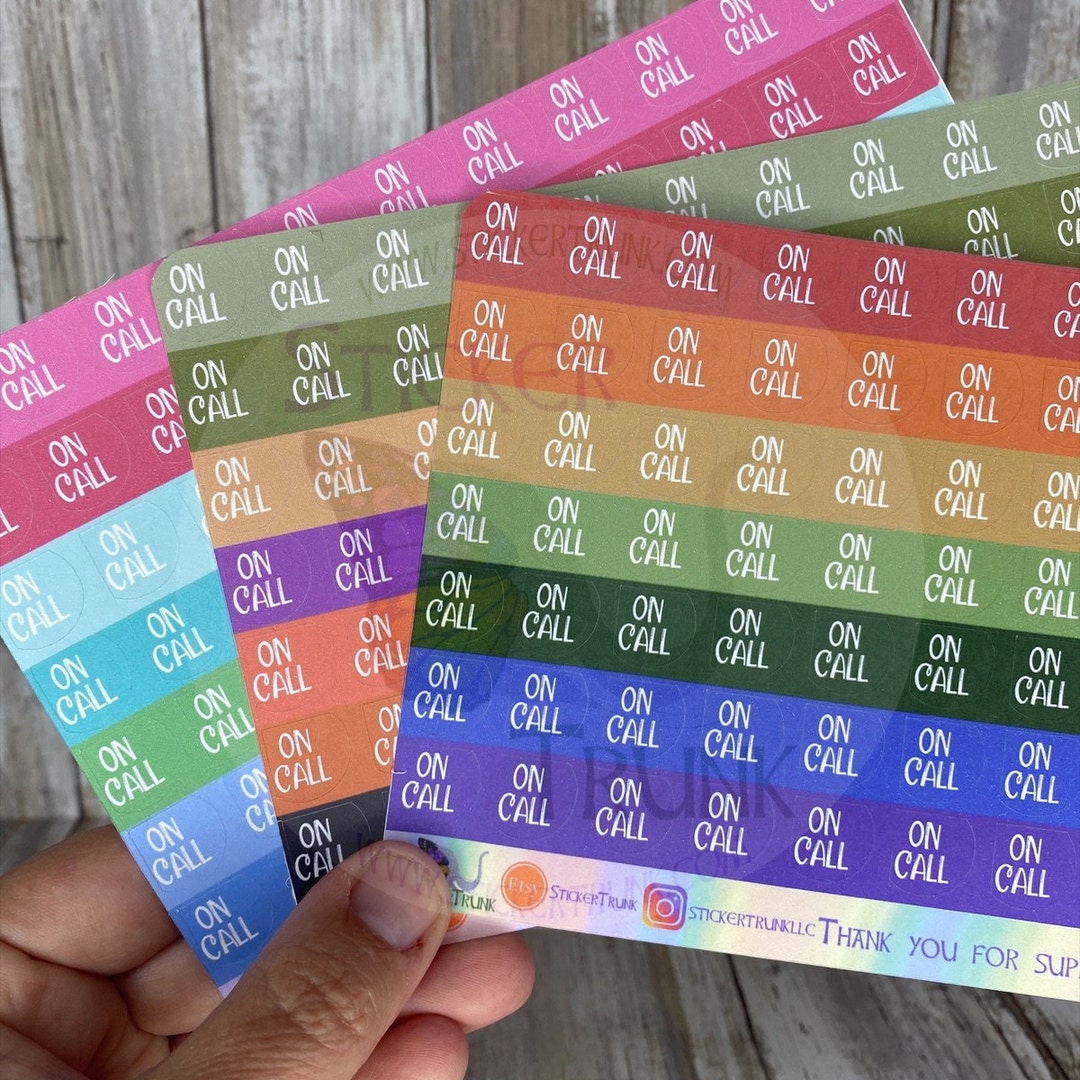 Call List Sticker On Call Planner Stickers, Nurse/doctor, Color Choice - Etsy