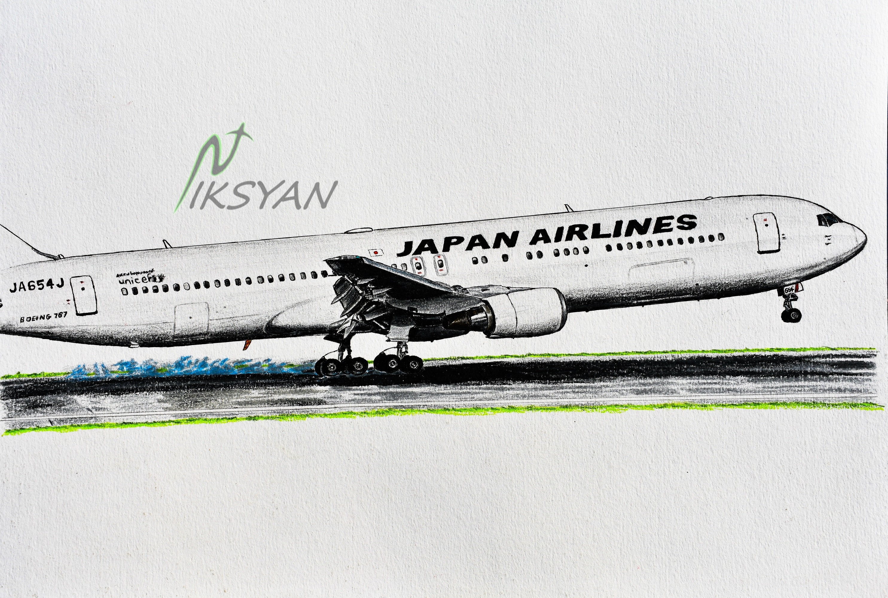 Boeing 767-300ER Japan Airlines Stampa D'arte Fine A4/A3 - Etsy