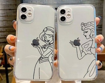 Fashion Cartoon Phone Case, For iPhone 14 Pro Max, 13, 12, 11, iPhone Se 2022/2020, X Xr Xs Max, 7 8 Plus, Silicone White Phone Cover Case
