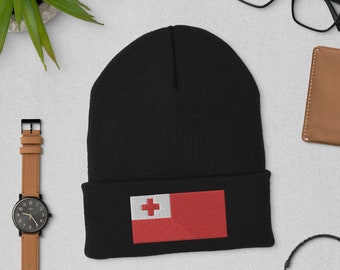 Tongan flag Cuffed Beanie