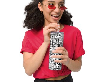 Polynesian Tapa (Kapa) design Stainless steel tumbler