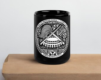 American Samoa Seal Black Glossy Mug