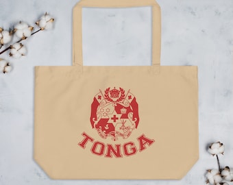 Tonga Coat of arms Large organic tote bag