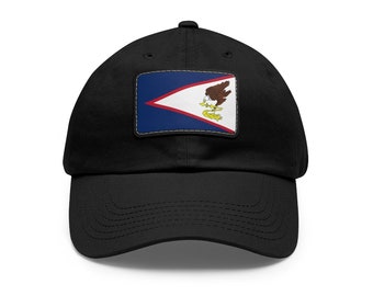 Dad Hat with American Samoa flag Leather Patch