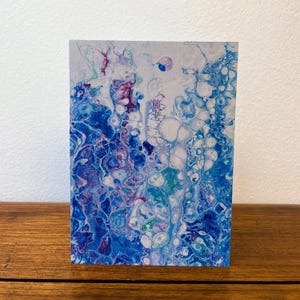 Carte d'art vague merveilleuse, carte d'art fluide, carte toutes occasions, carte de voeux, carte recto-verso