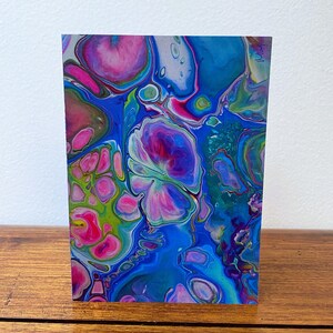 Carte d'art essence vibrante, carte d'art fluide, carte toutes occasions, carte de voeux, carte recto-verso