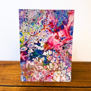Carte d'art Bright Awakenings, carte d'art fluide, carte toutes occasions, carte de voeux, carte recto-verso