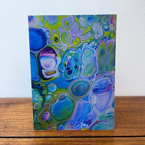 Carte artistique Formations de bulles, Carte artistique fluide, Carte toutes occasions, Carte de voeux, Carte recto-verso