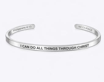 JAG KAN GÖRA ALLT I KRIST | Kristet armband Bibelversarmband | Kristna smycken | Troarmband | Skriftsmycken