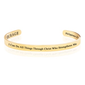 Christian Bracelet Bible Verse Bracelet | Christian Jewelry | Faith Bracelet | Scripture Jewellery | I Can Do All Things - Silver Black