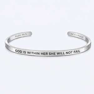 GOD IS Within Her She Will Not FAIL | Christian Bracelet Bible Verse Bracelet | Christian Jewelry | Christian Gift |Scripture Jewellery