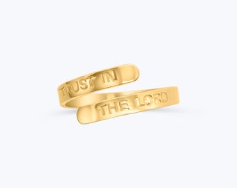 VERTRAUEN AUF DEN Lord Verstellbarer Affirmationsring | Christliches Geschenk | Schrift Ring