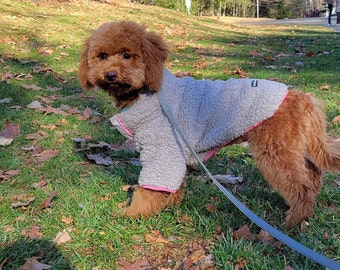 Furry Zip-Up Dog Sweater - Cozy & Stylish Pet Sherpa Outwear. Perfect gift for dog lovers