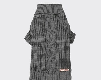 Turtleneck Knitted Dog Sweater With Sleeves. Soft Cozy and Warm