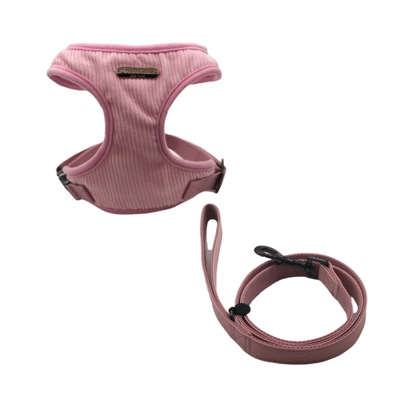 Cozy for cold winter! Dog Adjustable Harness /& Leather Leash Set with Soho Paws Charm Small XS Medium or Large Perfect for Girls and Boys