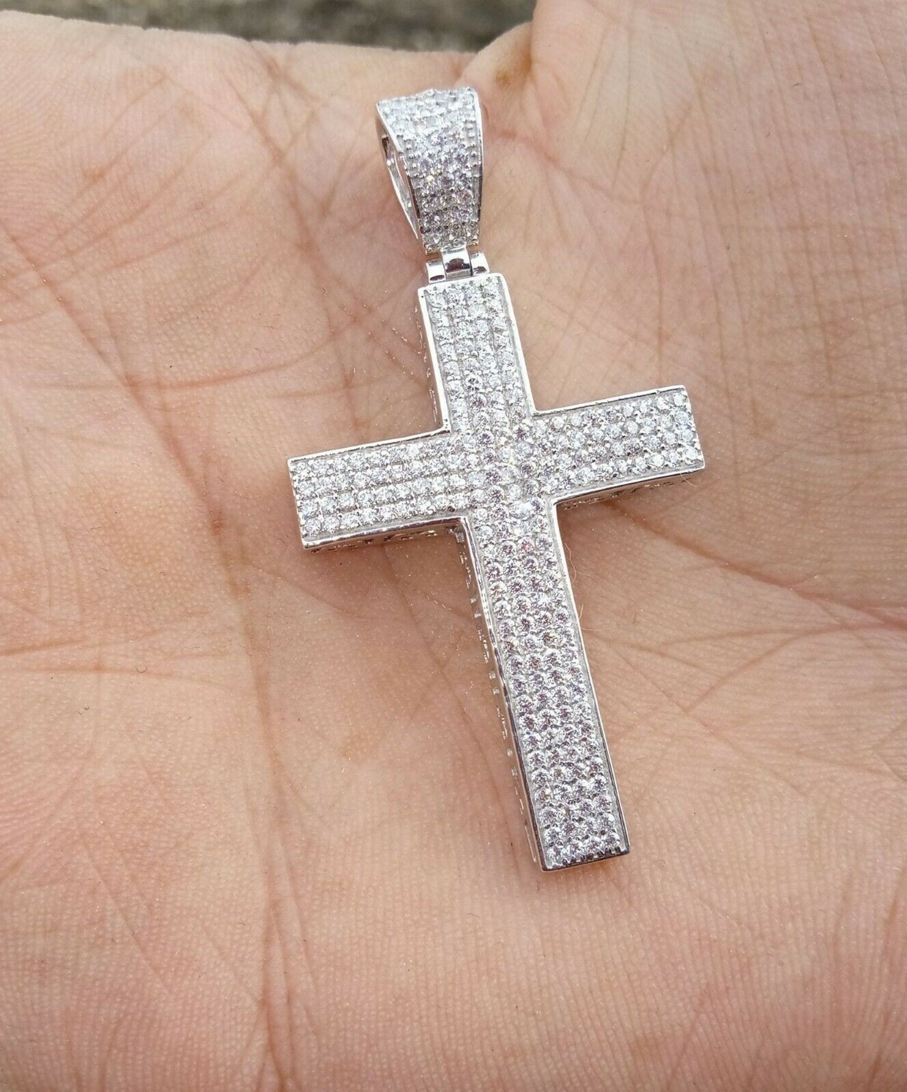 Diamond Cross Pendant Christian Religious Jewelry Etsy