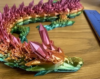 Articulated crystal dragon  --- 3D Printer Files model STL 3MF