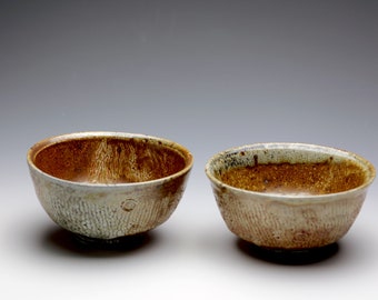 Unique Gift Brown and Red Stoneware Soda Fired Bowl Serving Bowl Birthday Gift 111731