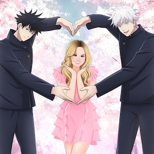 Request any Anime, Custom Anime Drawing, Gift for Anime Fans, Turn Your Photo into Anime, Couple Anime Portrait, Custom Anime Art for Lovers