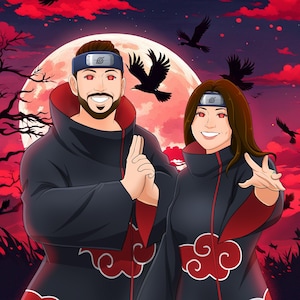 Benutzerdefinierte Anime Porträts, Anfrage jeden Anime, Anime Paar Porträt, Geschenk für Anime-Fans, personalisierte Anime Zeichnung, Digitale Anime Zeichnung