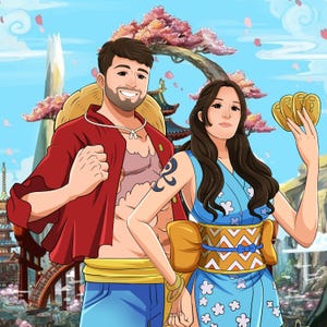 Custom Anime Portrait, Personalised Digital Anime Drawing, Couple & Family Portrait, Gift for Anime Fans, Digital Anime Drawing