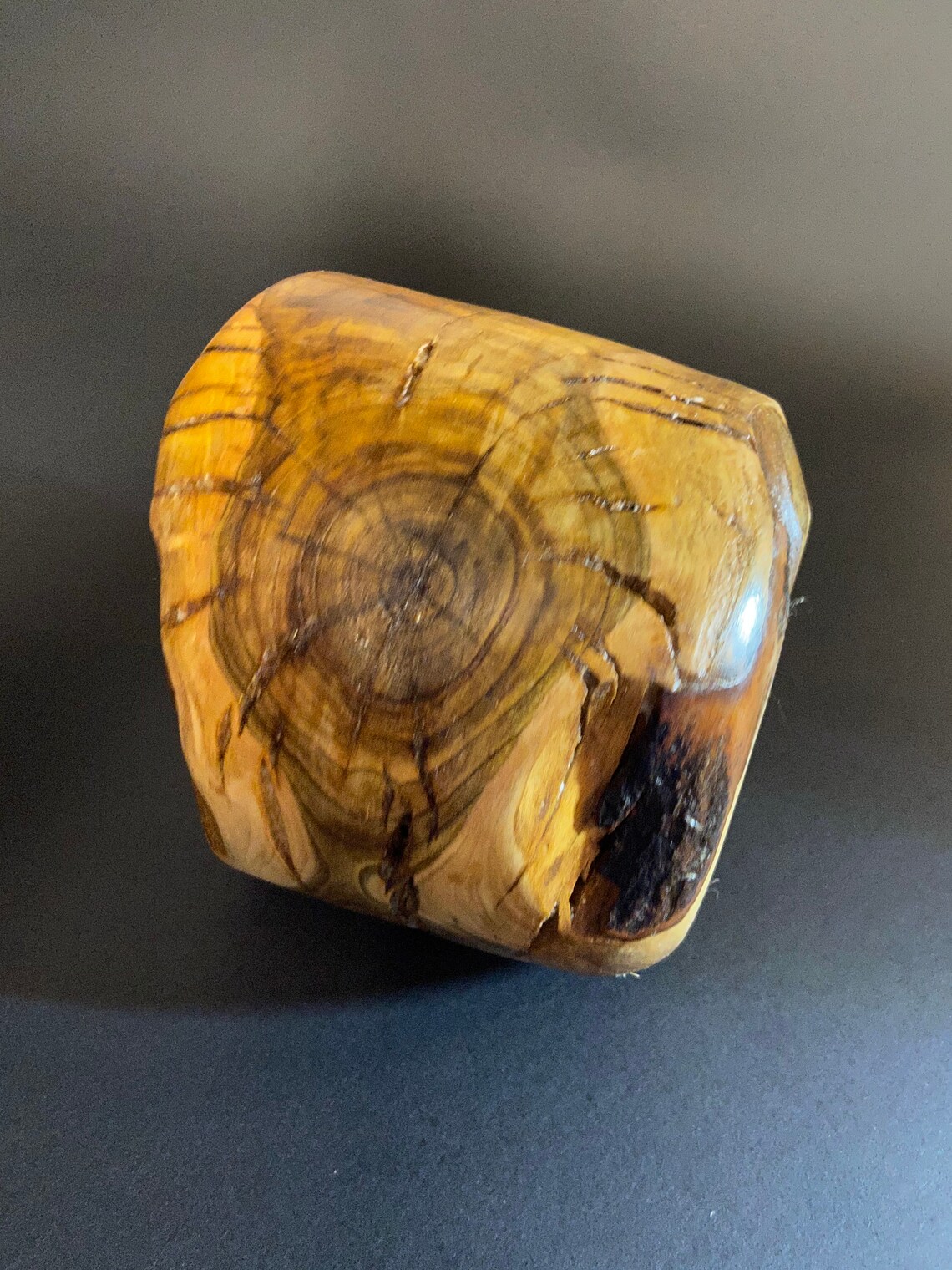 Rustic wood turned Redbud bowl Etsy