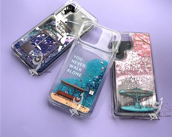 Kpop "Spring Day, Magic shop" mobilskal med flytande glitter (flödande sand) design - Förbeställ