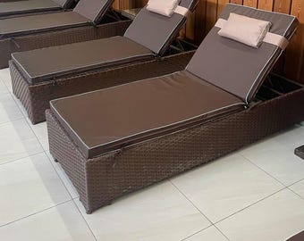 Wasserdichtes Polyester, 195 x 58 x 6 cm, Sonnenliegen-Kissen/Pool-Außenkissen/Chaiselounge-Kissen/Matratze für Sonnenliege