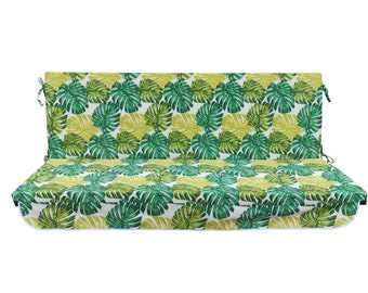 Patio swing seat cushion Jungle design/ Porch swing pad/Bench cushion/Outdoor cushion/Swing cushion replacement