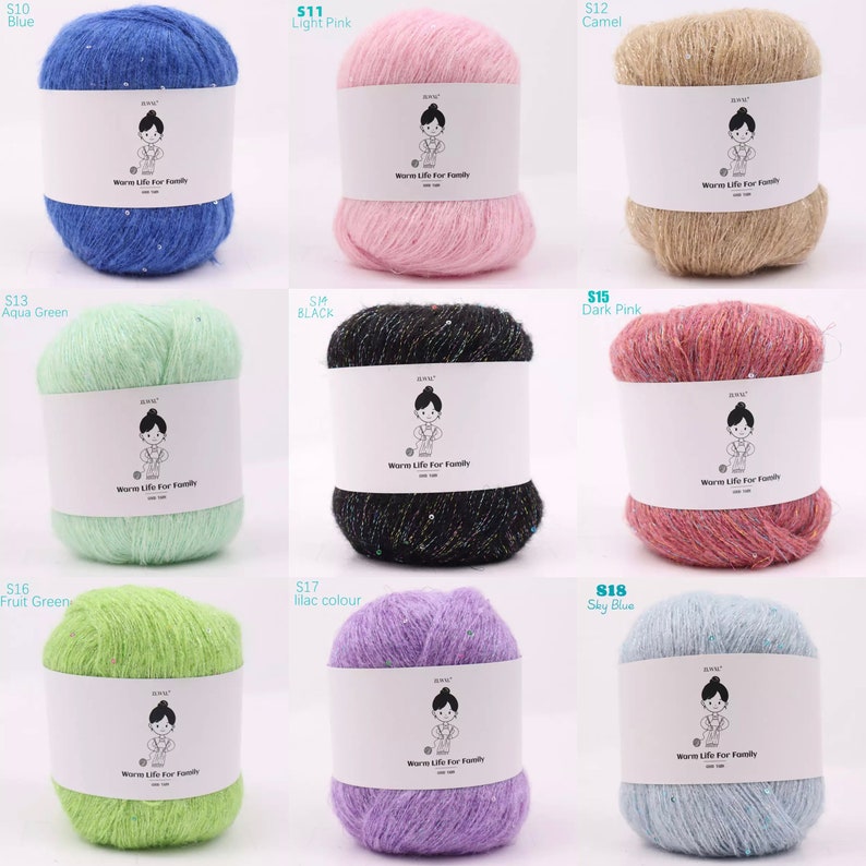 Sequins Mohair yarn 50 Grams image 6